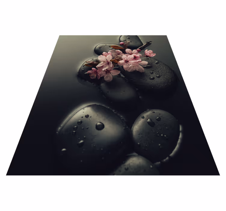 Vinyl tapijt natuur zen sfeer met steen voor toilet - TenStickers