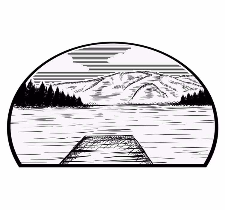 Vinyl tapijt natuur motorhome dennenmeer - TenStickers