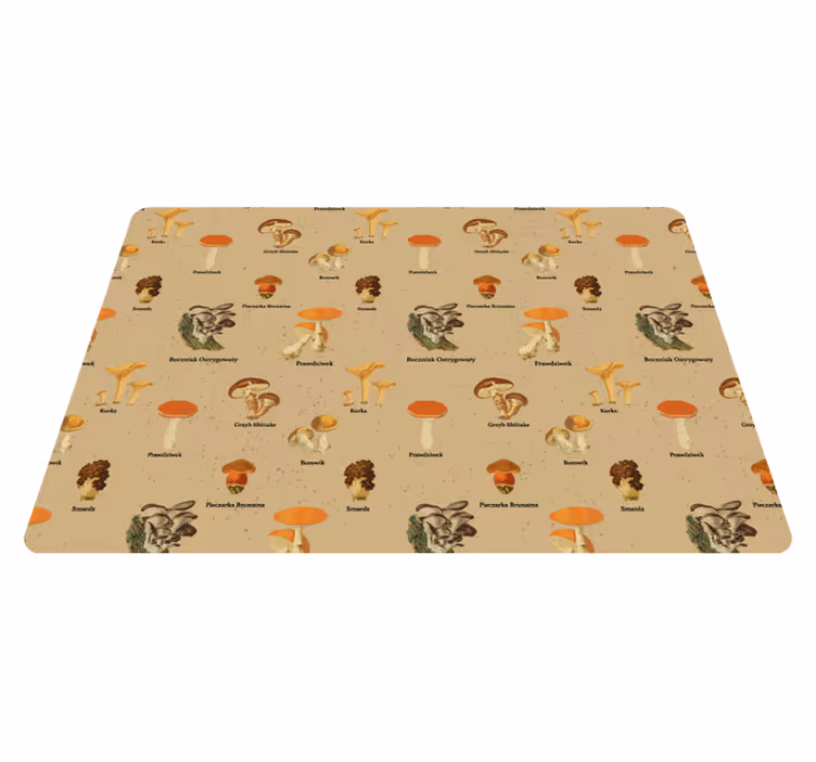 Vinyl tapijt natuur vintage paddestoel soorten - TenStickers