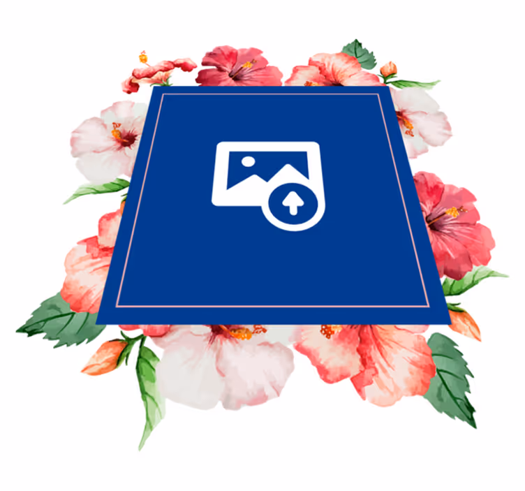 Vinyl tapijt natuur hibiscus bloemen ontwerp - TenStickers