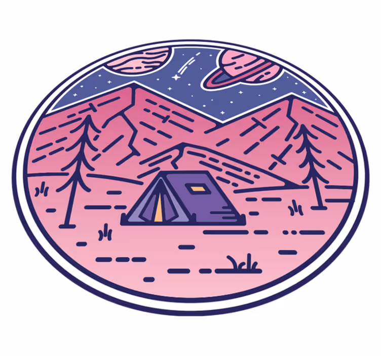 Vinyl tapijt natuur camping avontuurscène - TenStickers