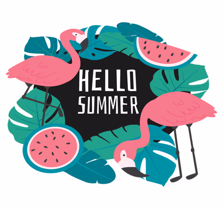 Vinyl tapijt natuur tropisch flamingo ontwerp - TenStickers