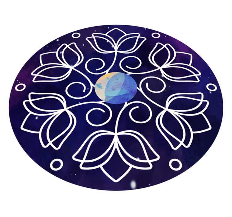 Vinyl tapijt natuur lotus patroon ontwerp - TenStickers