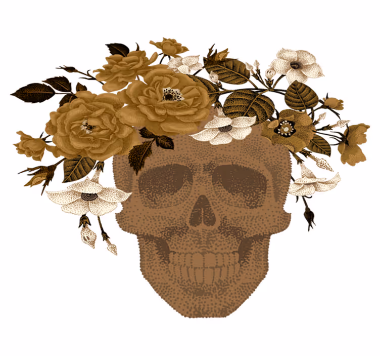 Vinyl tapijt natuur met schedel bloemenarrangement - TenStickers
