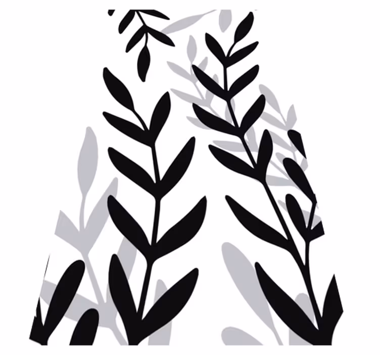 Vinyl tapijt bloemen en planten doorschijnend vinylblad - TenStickers