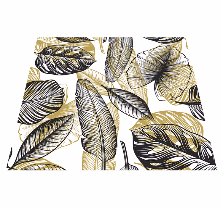 Vinyl tapijt bloemen en planten elegante tropische planten - TenStickers
