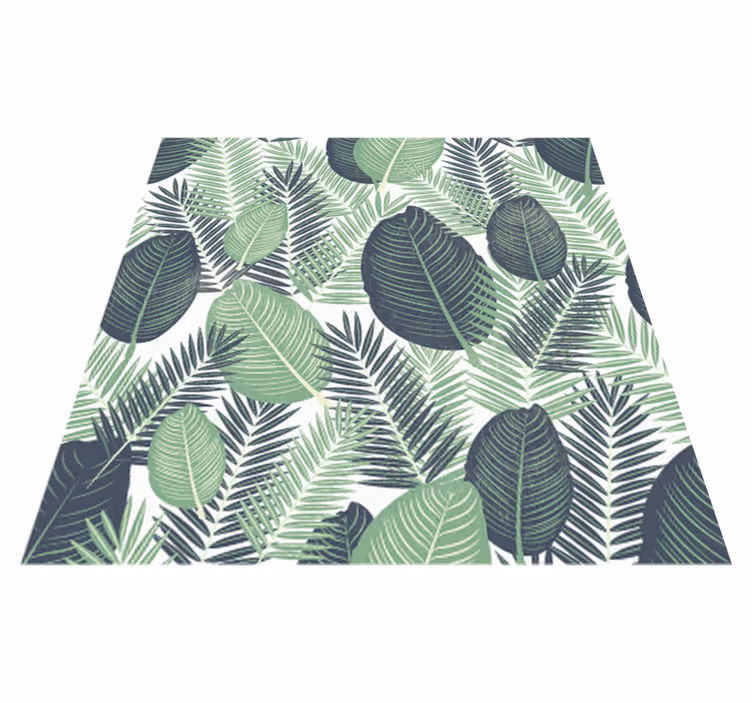Vinyl tapijt bloemen en planten groene jungle bladeren - TenStickers