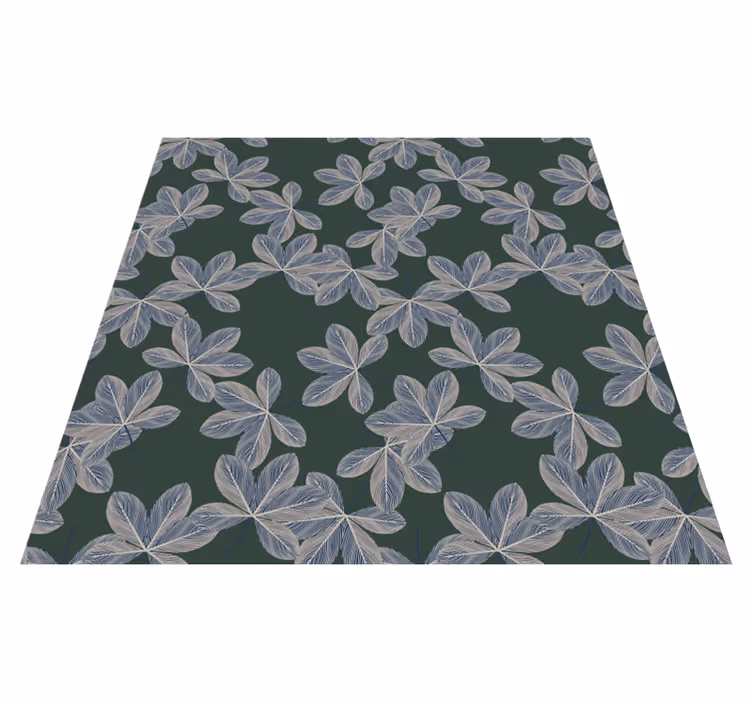 Vinyl tapijt bloemen en planten donkerbladeren design - TenStickers