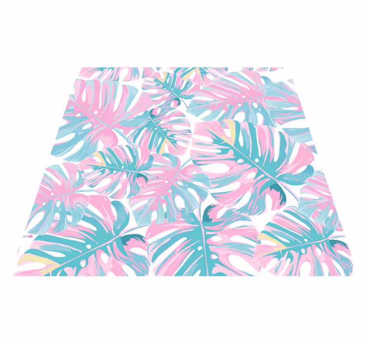 Vinyl tapijt bloemen en planten monstera deliciosa - TenStickers