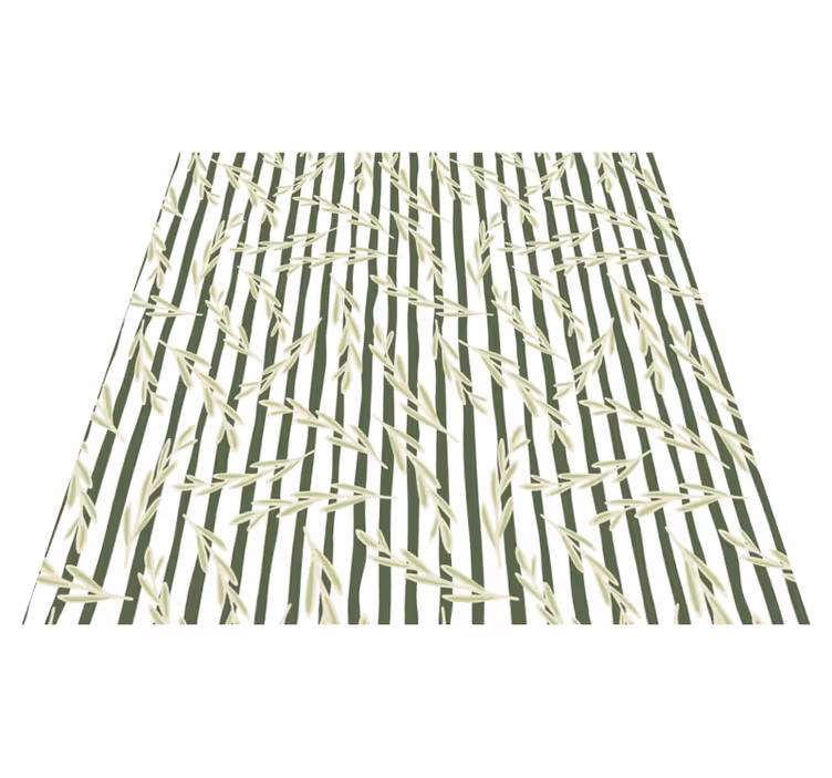 Vinyl tapijt bloemen en planten dunne bladeren patroon - TenStickers