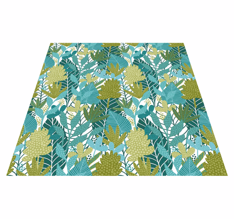 Vinyl tapijt bloemen en planten tropisch boho bladontwerp - TenStickers