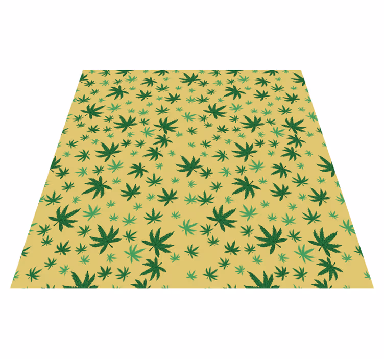 Vinyl tapijt bloemen en planten naadloos cannabispatroon - TenStickers