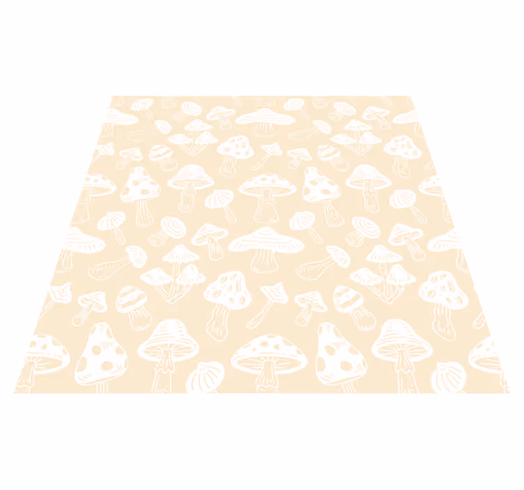 Vinyl tapijt bloemen en planten beige paddenstoelen - TenStickers