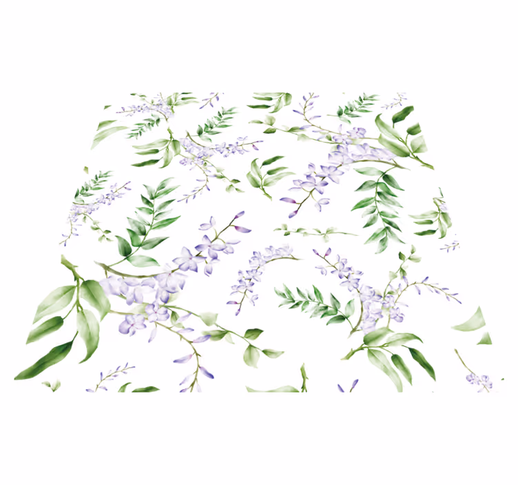 Vinyl tapijt bloemen en planten lavendel motief - TenStickers