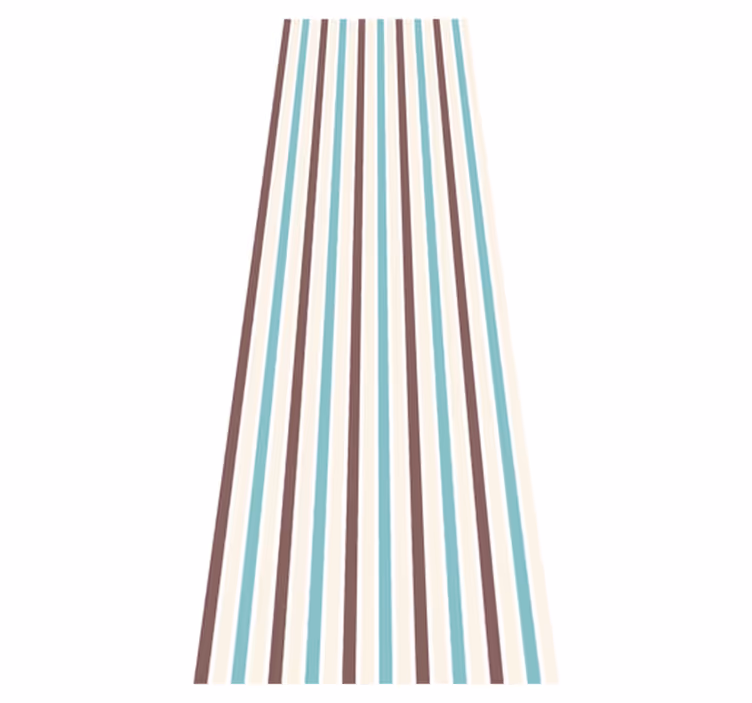Vinyl tapijt slaapkamer retro blauw-wit patroon - TenStickers