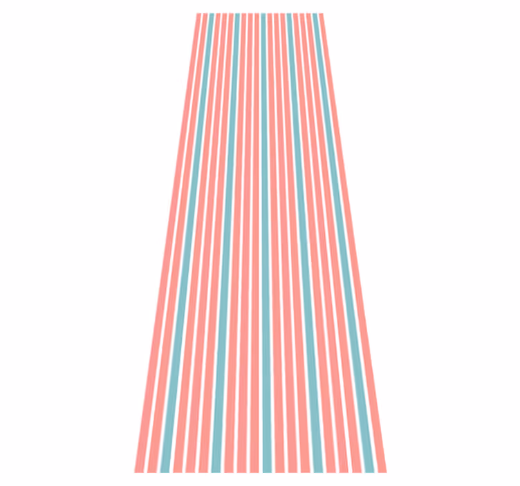 Vinyl tapijt slaapkamer retro blauw en roze patroon - TenStickers