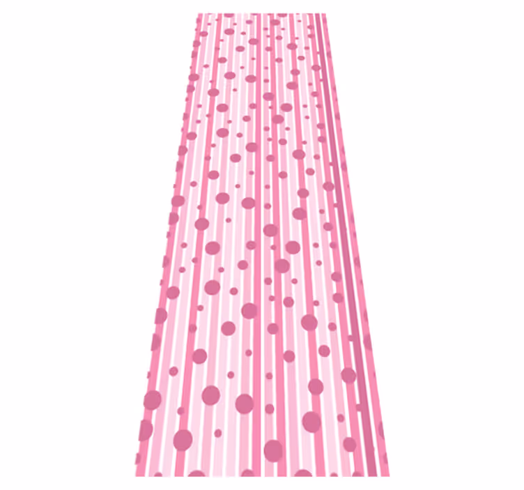 Vinyl tapijt slaapkamer verticaal roze witte stippen - TenStickers