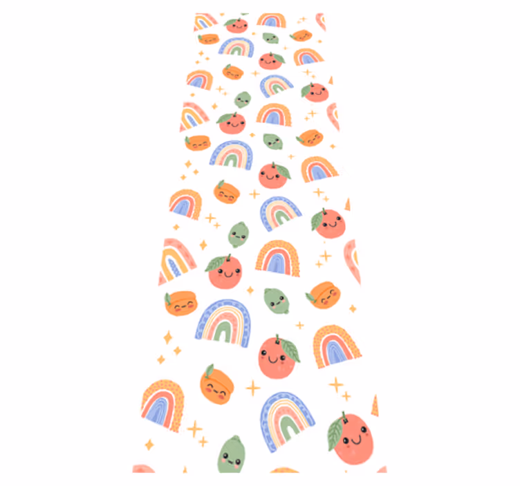 Vinyl tapijt slaapkamer schattige babyfruit met gezicht - TenStickers