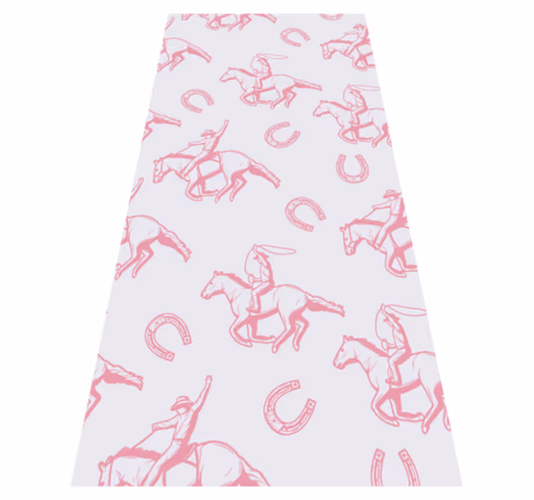Vinyl tapijt slaapkamer roze cowboypaard patroon - TenStickers