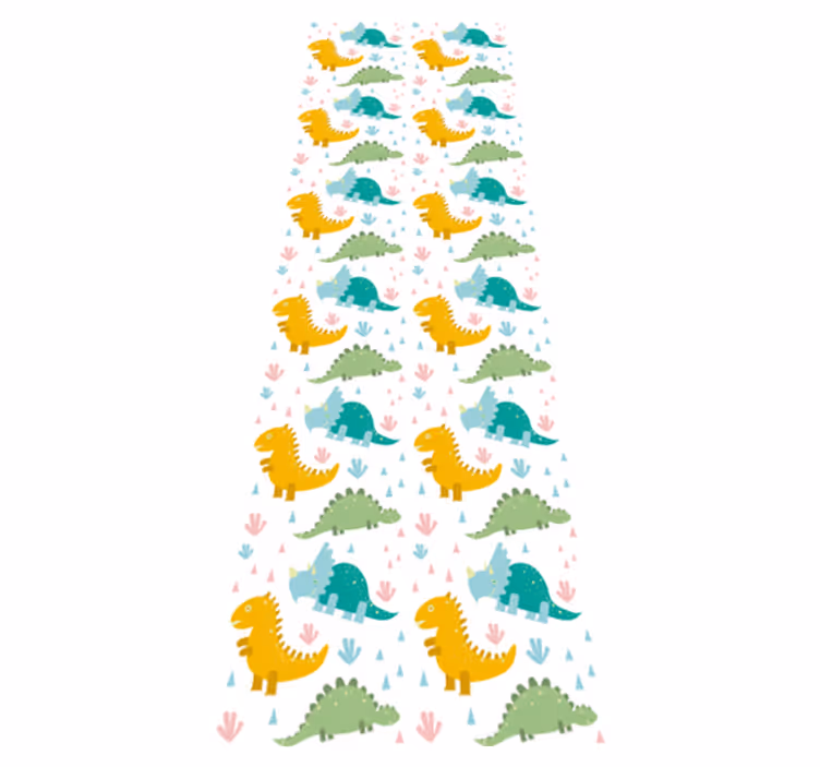 Vinyl tapijt slaapkamer schattig dinosaurussen patroon - TenStickers