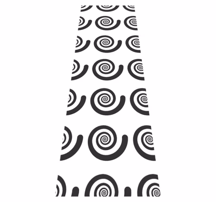 Vinyl tapijt slaapkamer zwart-wit hypnotische retro spiraal - TenStickers