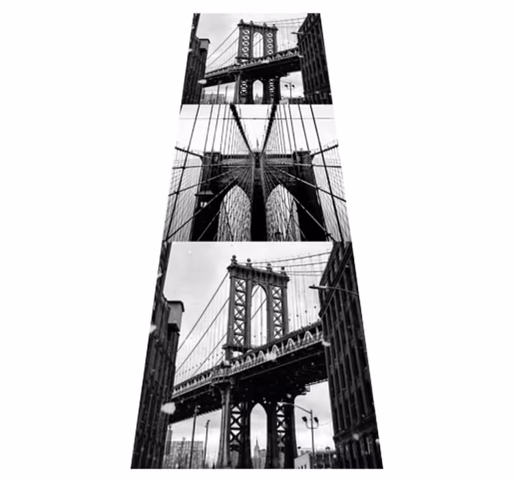 Vinyl tapijt slaapkamer brooklyn bridge collage - TenStickers