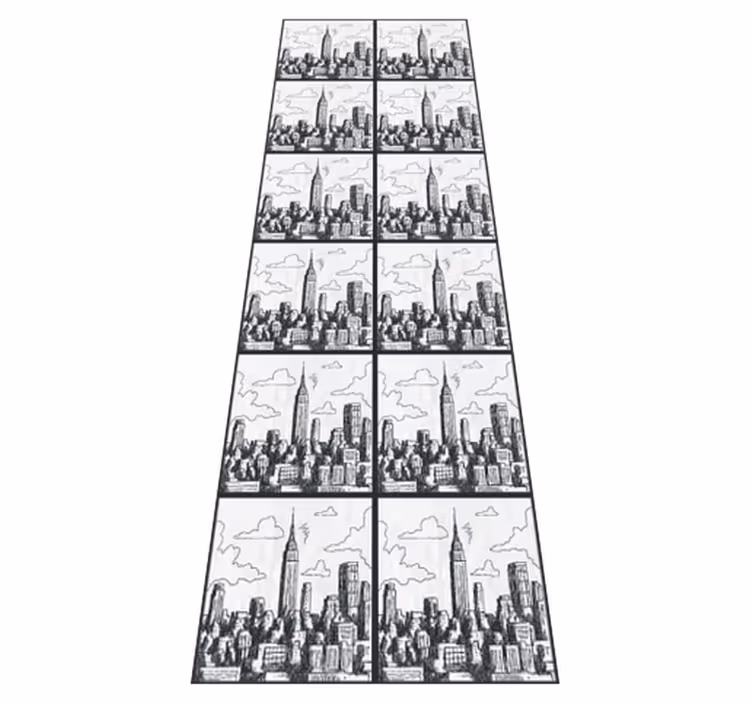 Vinyl tapijt slaapkamer nyc schetscollage - TenStickers