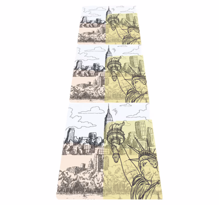 Vinyl tapijt slaapkamer vintage oldschool nyc collage - TenStickers