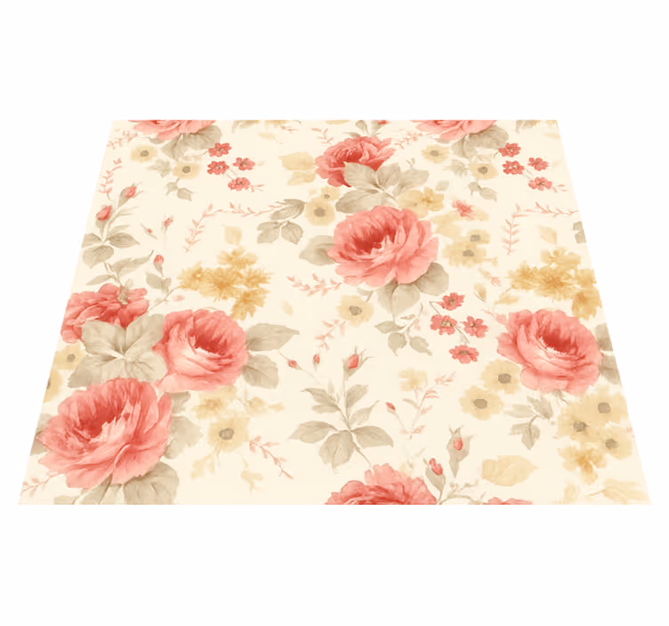 Vinyl tapijt slaapkamer romantisch bloemenpatroon - TenStickers