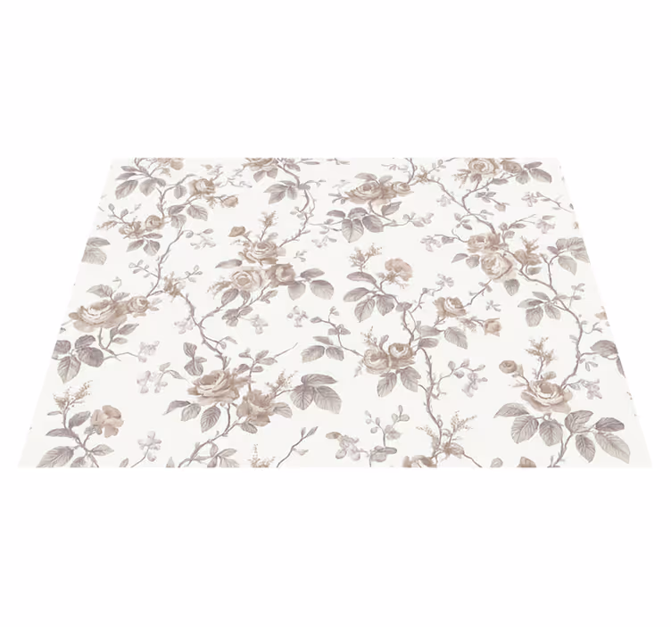 Vinyl tapijt slaapkamer vintage franse bloemen - TenStickers