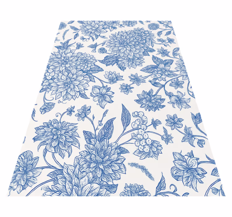 Vinyl tapijt slaapkamer blauwe dahlia bloem - TenStickers