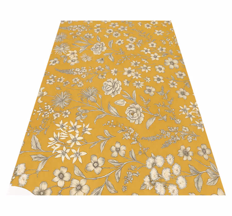 Vinyl tapijt slaapkamer vintage bloemenpatroon - TenStickers