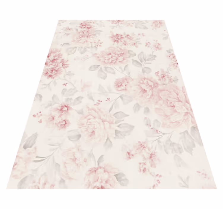 Vinyl tapijt slaapkamer vintage roze bloemenontwerp - TenStickers