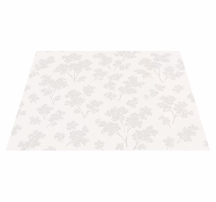 Vinyl tapijt slaapkamer eenvoudige witte bloemen - TenStickers