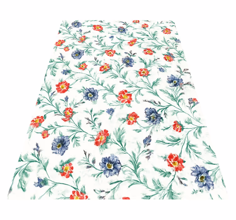 Vinyl tapijt slaapkamer retro bloemen design - TenStickers