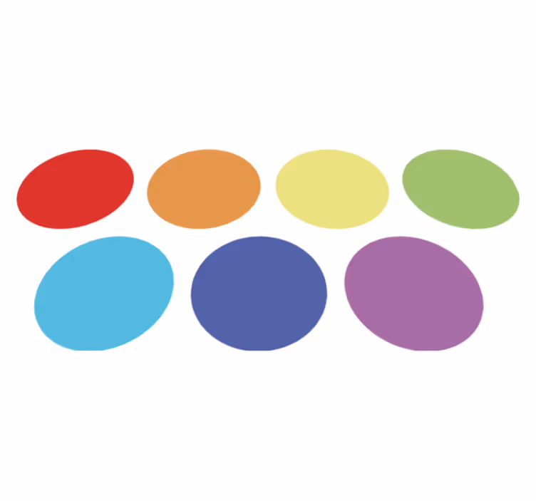 Vinyl tapijt geometrisch regenboog grote stippen - TenStickers