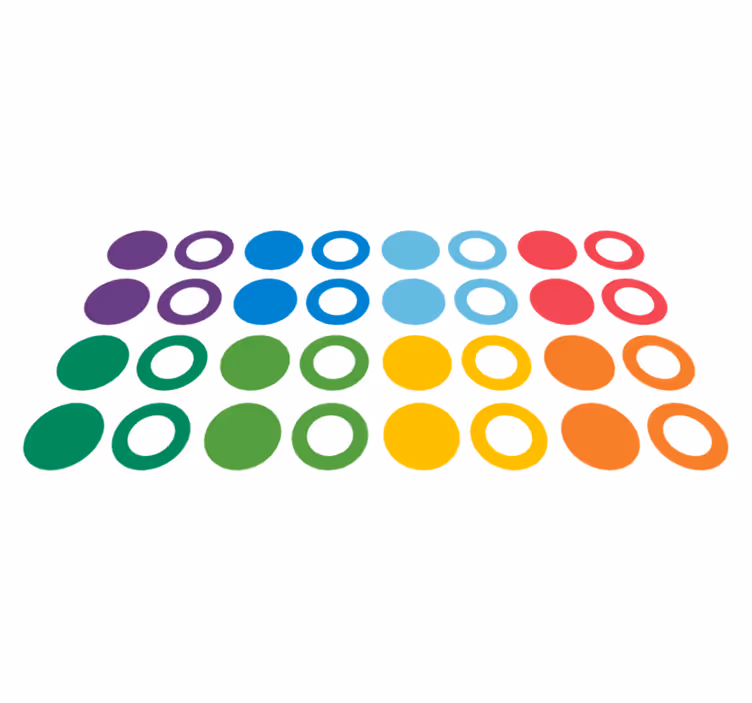 Vinyl tapijt geometrisch regenboog kleuren cirkels - TenStickers