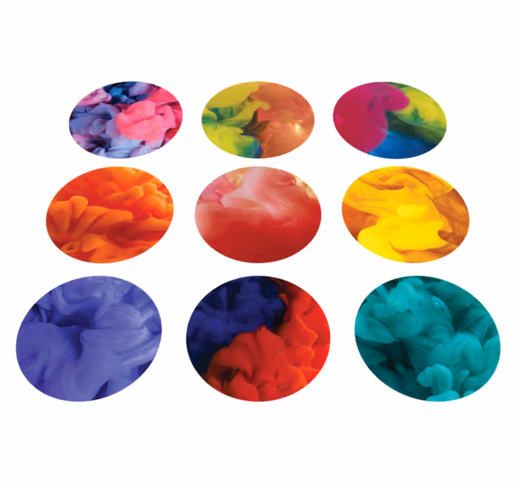 Vinyl tapijt geometrisch set van gekleurde rookstickers - TenStickers