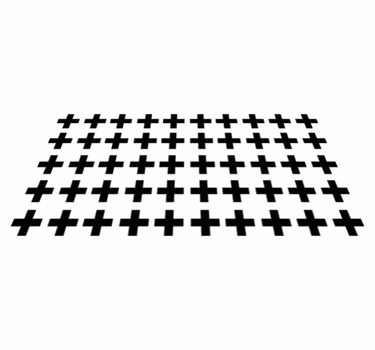 Vinyl tapijt geometrisch zwart-witte kruisen - TenStickers