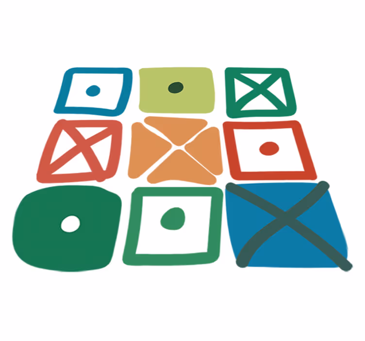 Vinyl tapijt geometrisch design van verschillende vierkanten - TenStickers