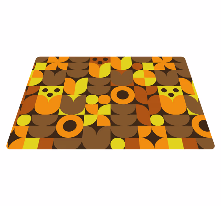 Vinyl tapijt geometrisch abstract jaren 70 laptop - TenStickers