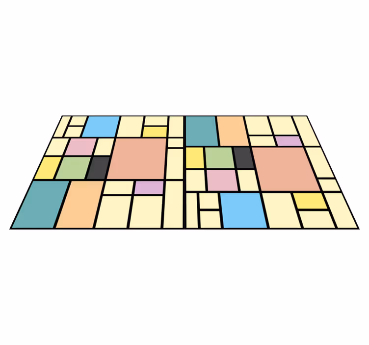 Vinyl tapijt geometrisch patchwork kleurblokken - TenStickers