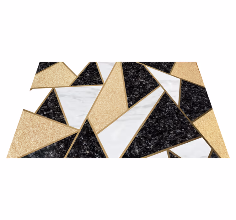 Vinyl tapijt geometrisch marmer zwart wit tegels - TenStickers