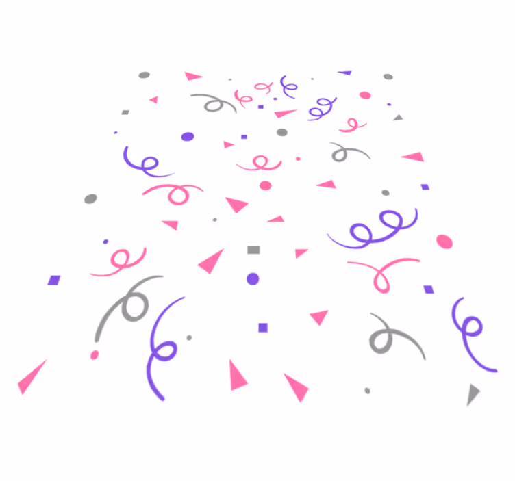 Vinyl tapijt geometrisch grijs roze paars confetti - TenStickers