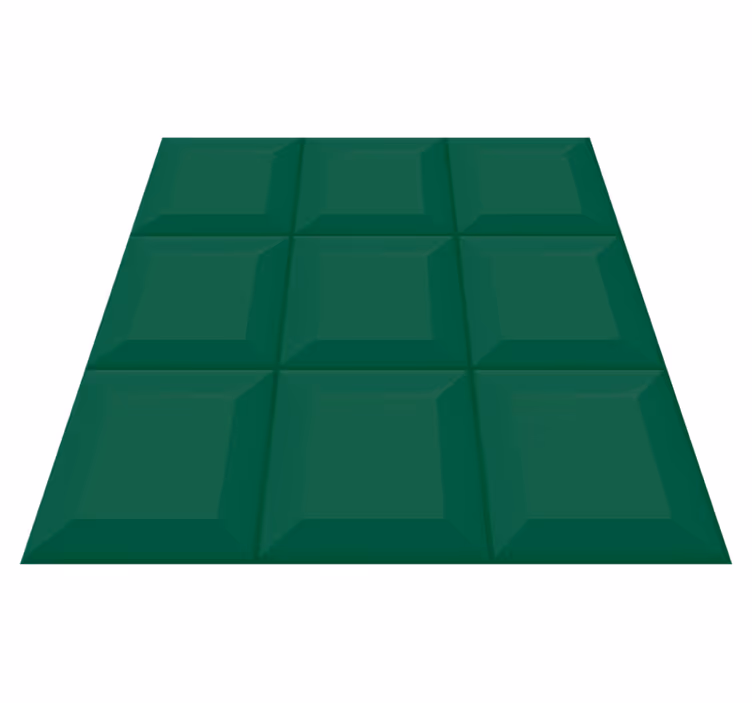 Vinyl tapijt geometrisch groene 3d tegels - TenStickers
