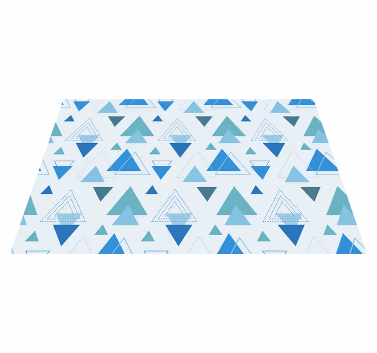 Vinyl tapijt geometrisch blauw driehoek patroon - TenStickers