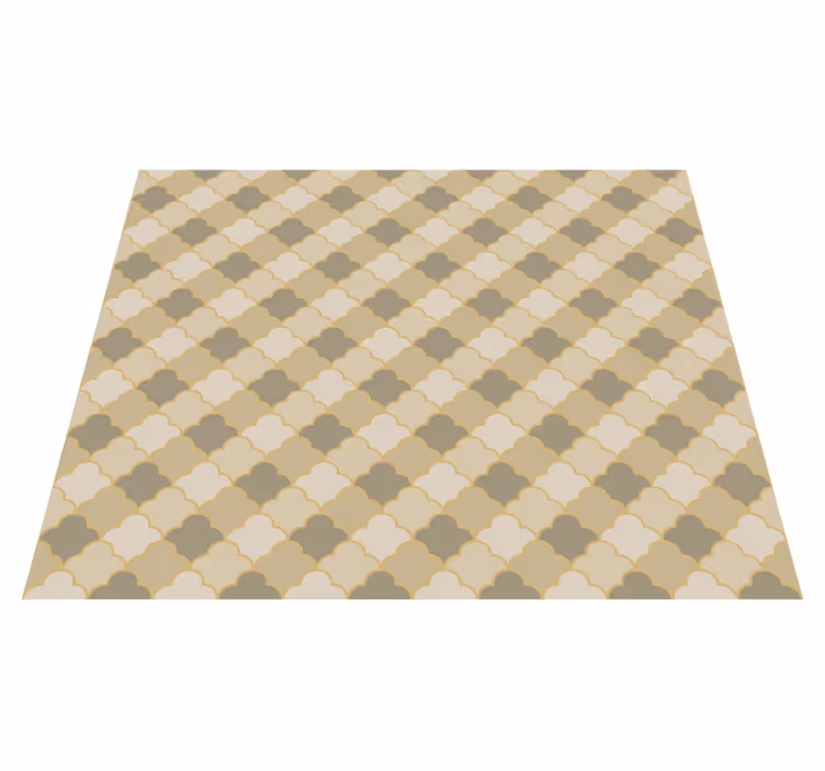 Vinyl tapijt geometrisch beige art deco patroon - TenStickers