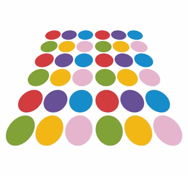 Vinyl tapijt geometrisch kleurrijk cirkelpatroon - TenStickers