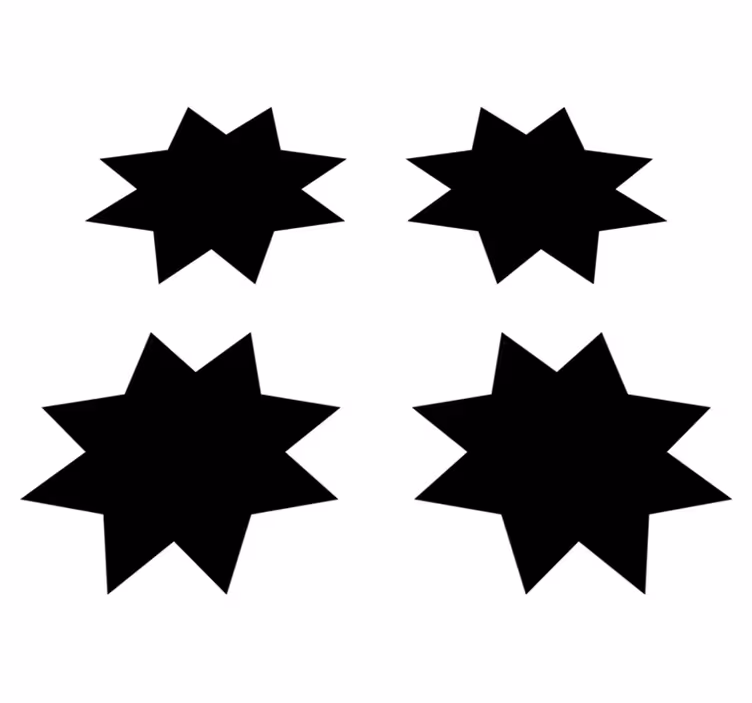 Vinyl tapijt geometrisch zwarte sterrenvormen - TenStickers