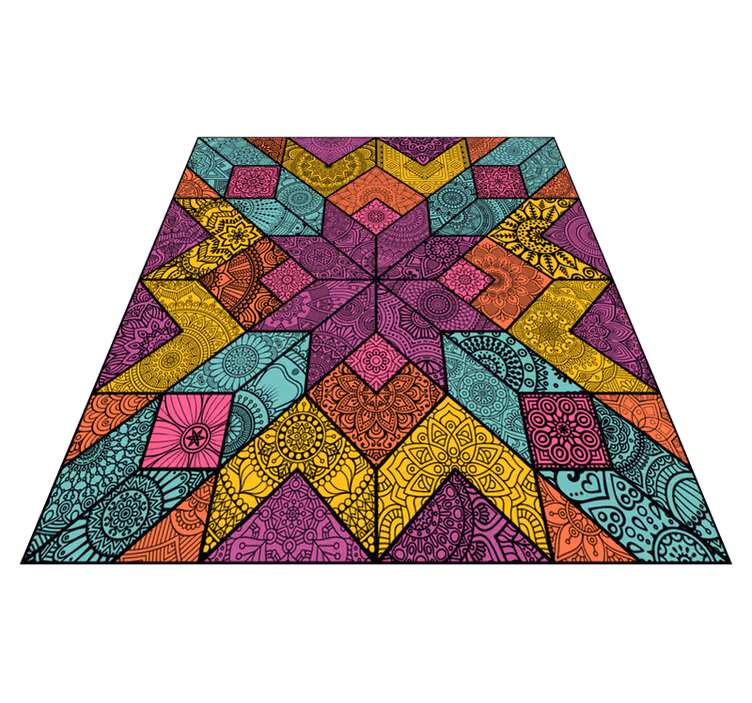 Vinyl tapijt geometrisch kleurrijke geometrische elementen - TenStickers